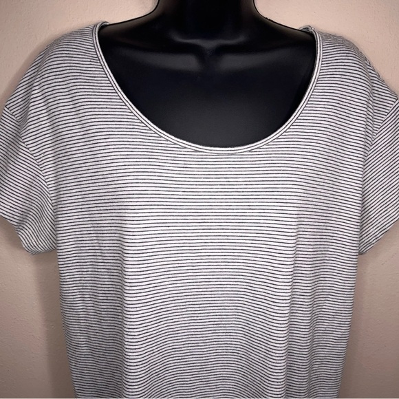 XL Alternative Apparel Black White Stripes Casual Preppy Stretch - Picture 3 of 10